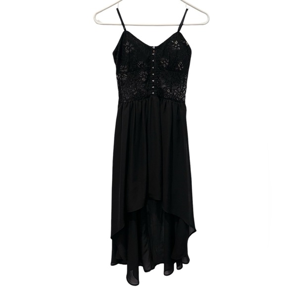 Dior Dresses & Skirts - Vintage 90s Black Lace High-Low Dress Goth Witchy Emo Whimsigoth Flowy Y2K